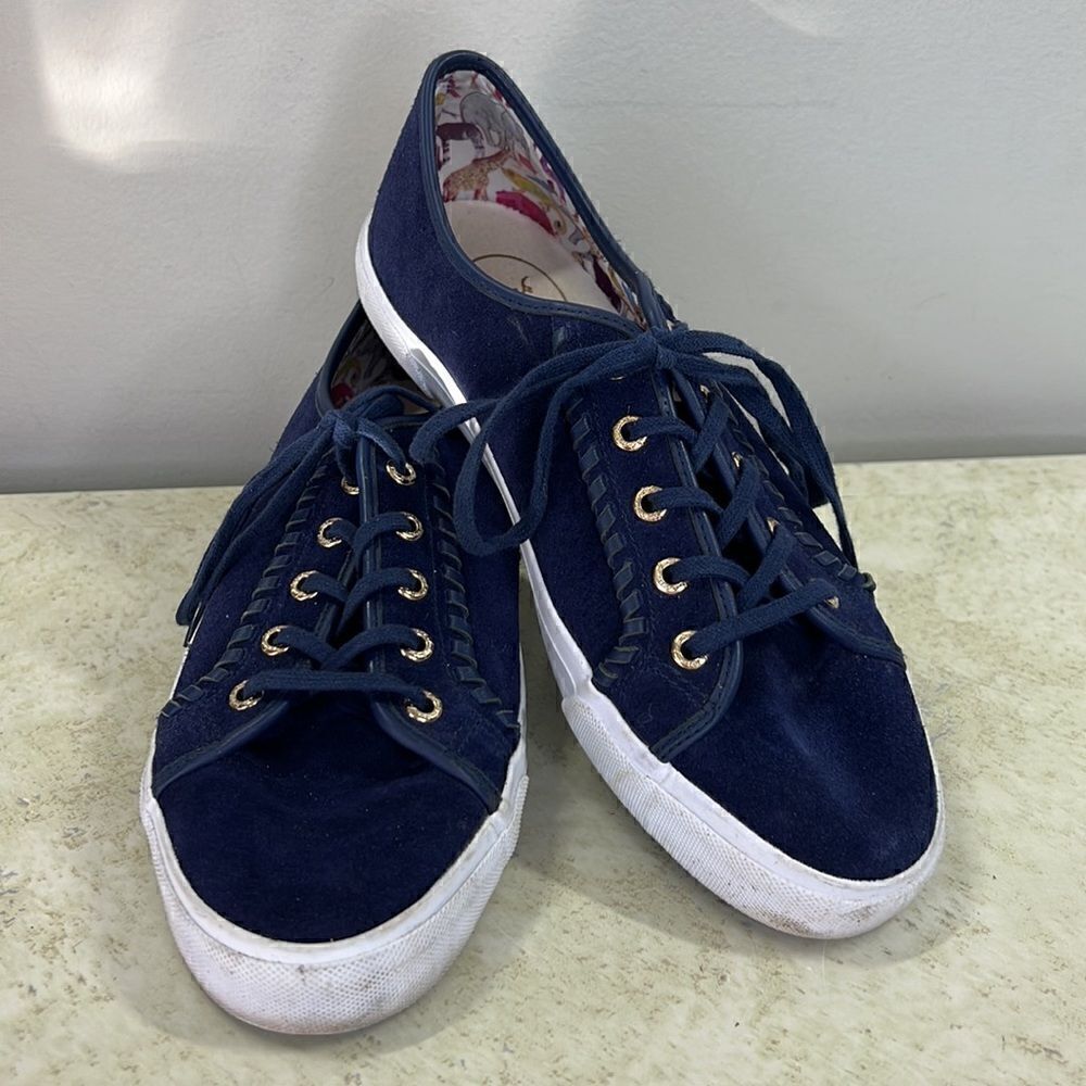 Jack Rogers Suede Carter Navy Sneakers 9.5